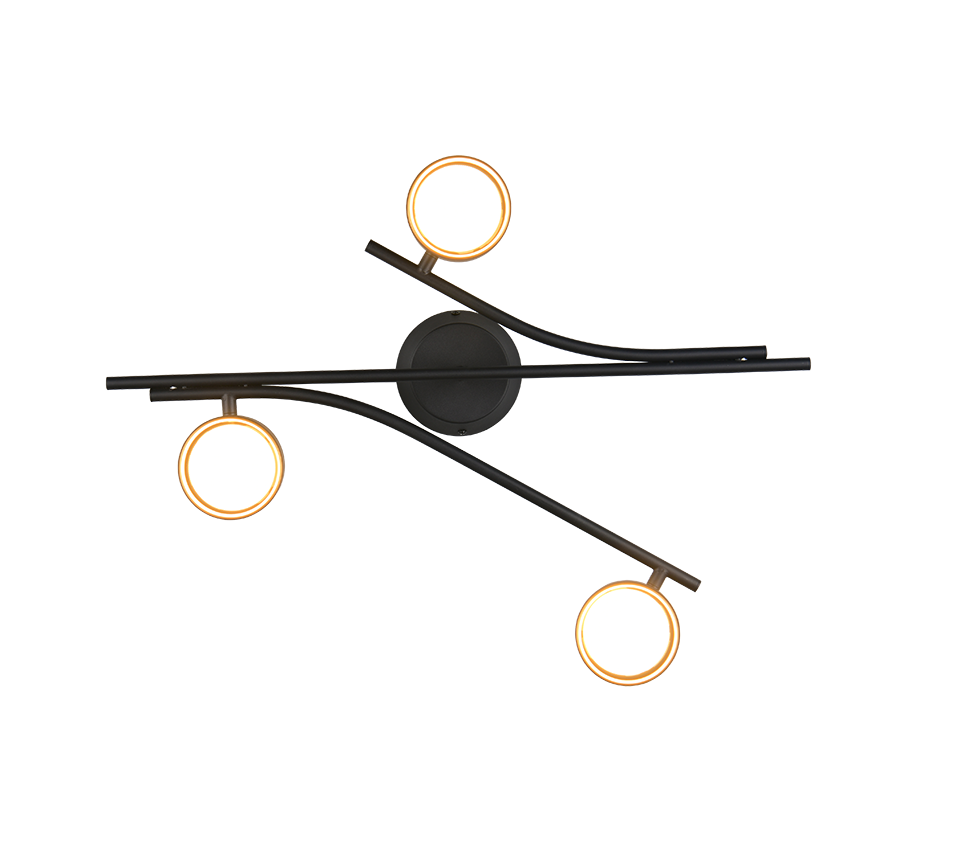 CODA | Ceiling lamp | Schwarz-Gold | Metal