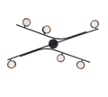 CODA | Ceiling lamp | Schwarz-Gold | Metal