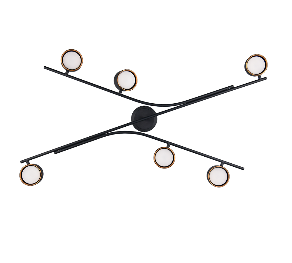 CODA | Ceiling lamp | Schwarz-Gold | Metal