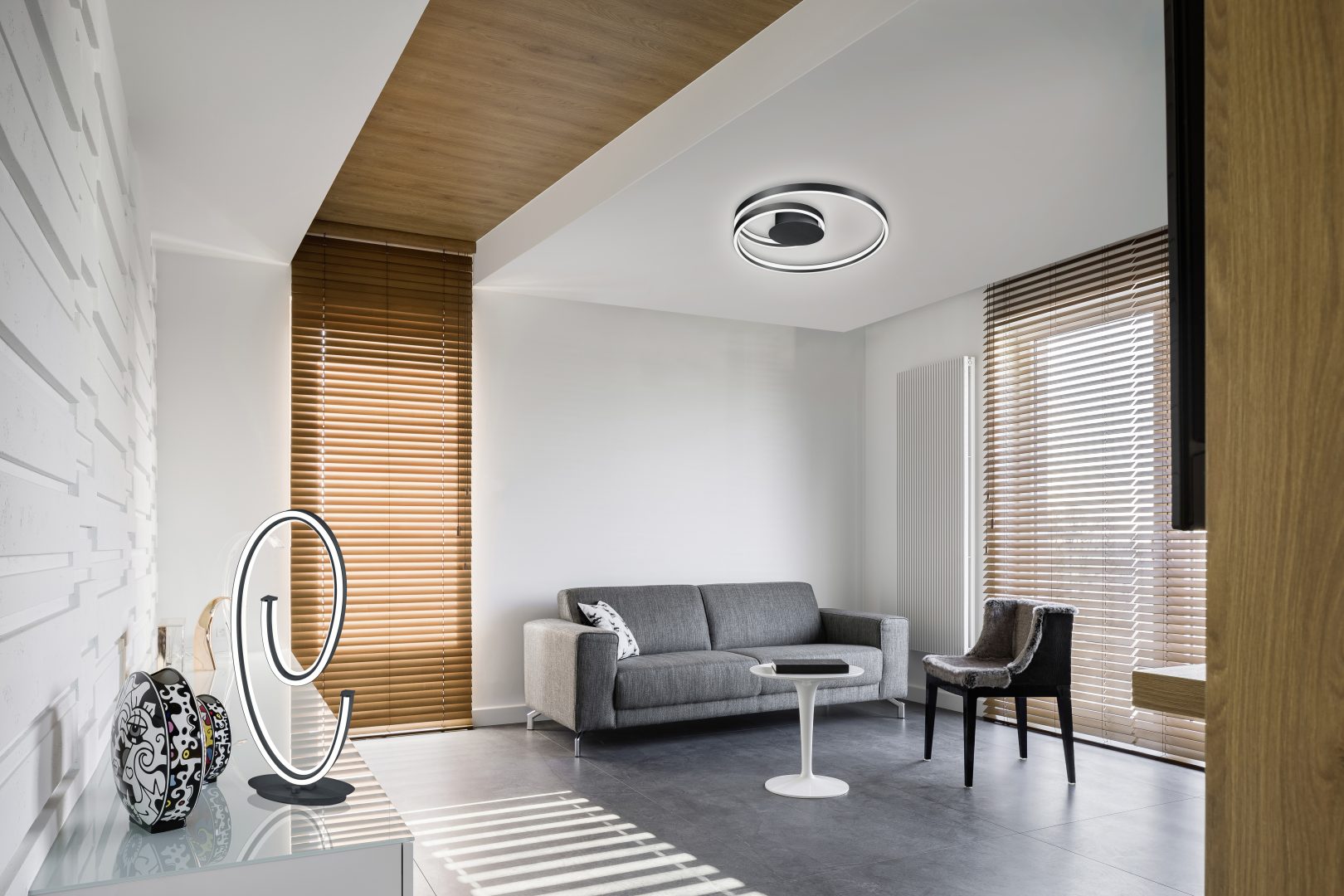 CIOLA | Ceiling lamp | Black mat | Metal