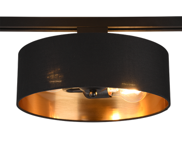 DUOLINE | Ceiling lamp | Schwarz-Gold | Fabric