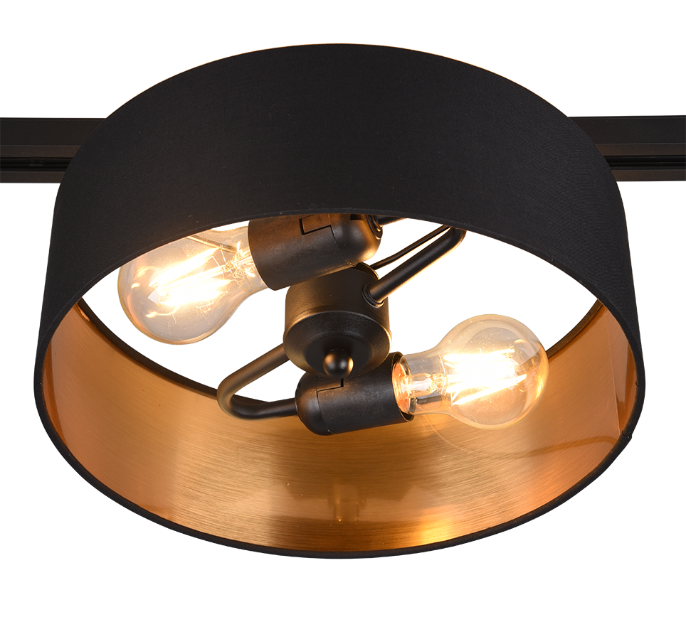 DUOLINE | Ceiling lamp | Schwarz-Gold | Fabric