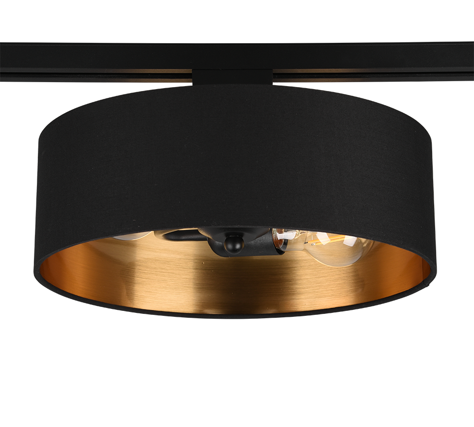 DUOLINE | Ceiling lamp | Schwarz-Gold | Fabric