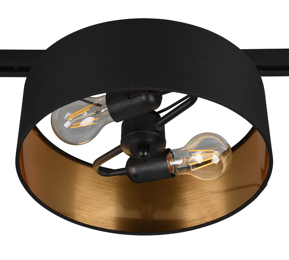 DUOLINE | Ceiling lamp | Schwarz-Gold | Fabric