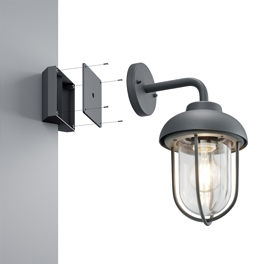 ECKBEFESTIGUNG | Corner mounting | Black mat | Plastic