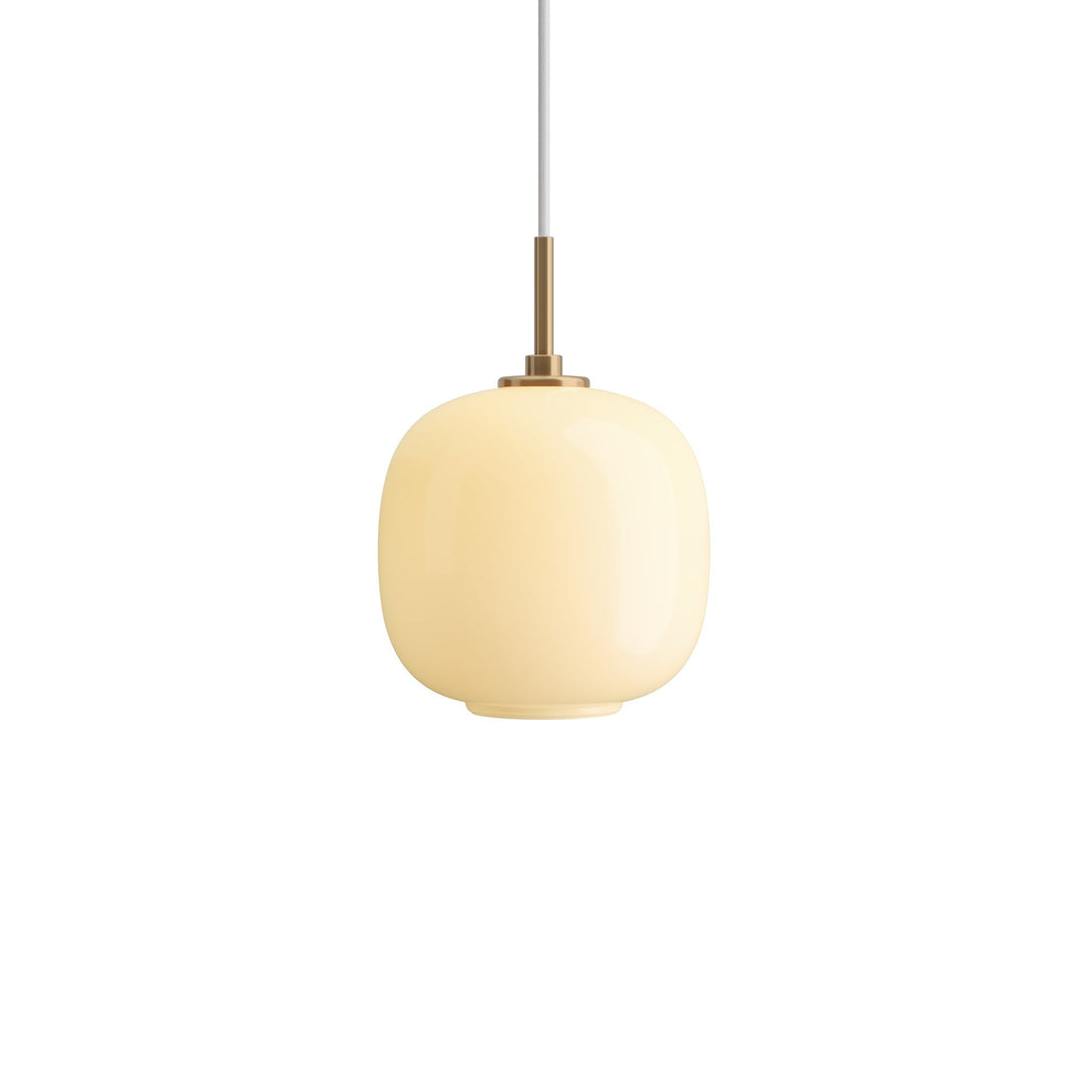 Louis Poulsen VL 45 Radiohus závěsné svítidlo Brass/Glossy Amber Glass Ø 175