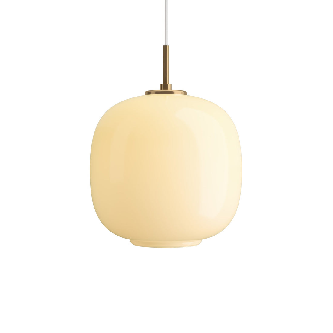 Louis Poulsen VL 45 Radiohus závěsné svítidlo Brass/Glossy Amber Glass Ø 250