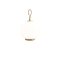 Louis Poulsen VL 45 Radiohus přenosná lampa Brass/Glossy White Opal Glass Ø 175