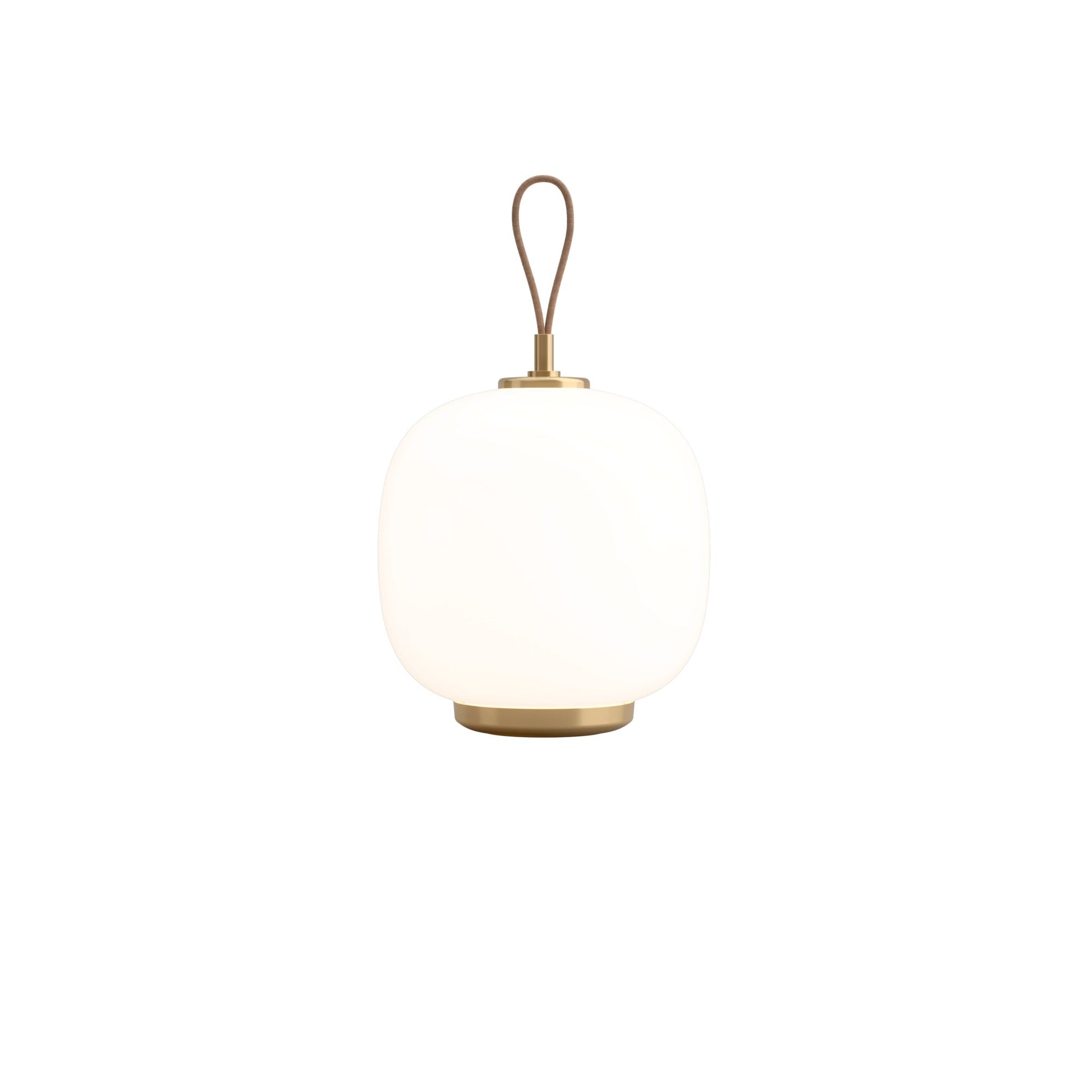Louis Poulsen VL 45 Radiohus přenosná lampa Brass/Glossy White Opal Glass Ø 175