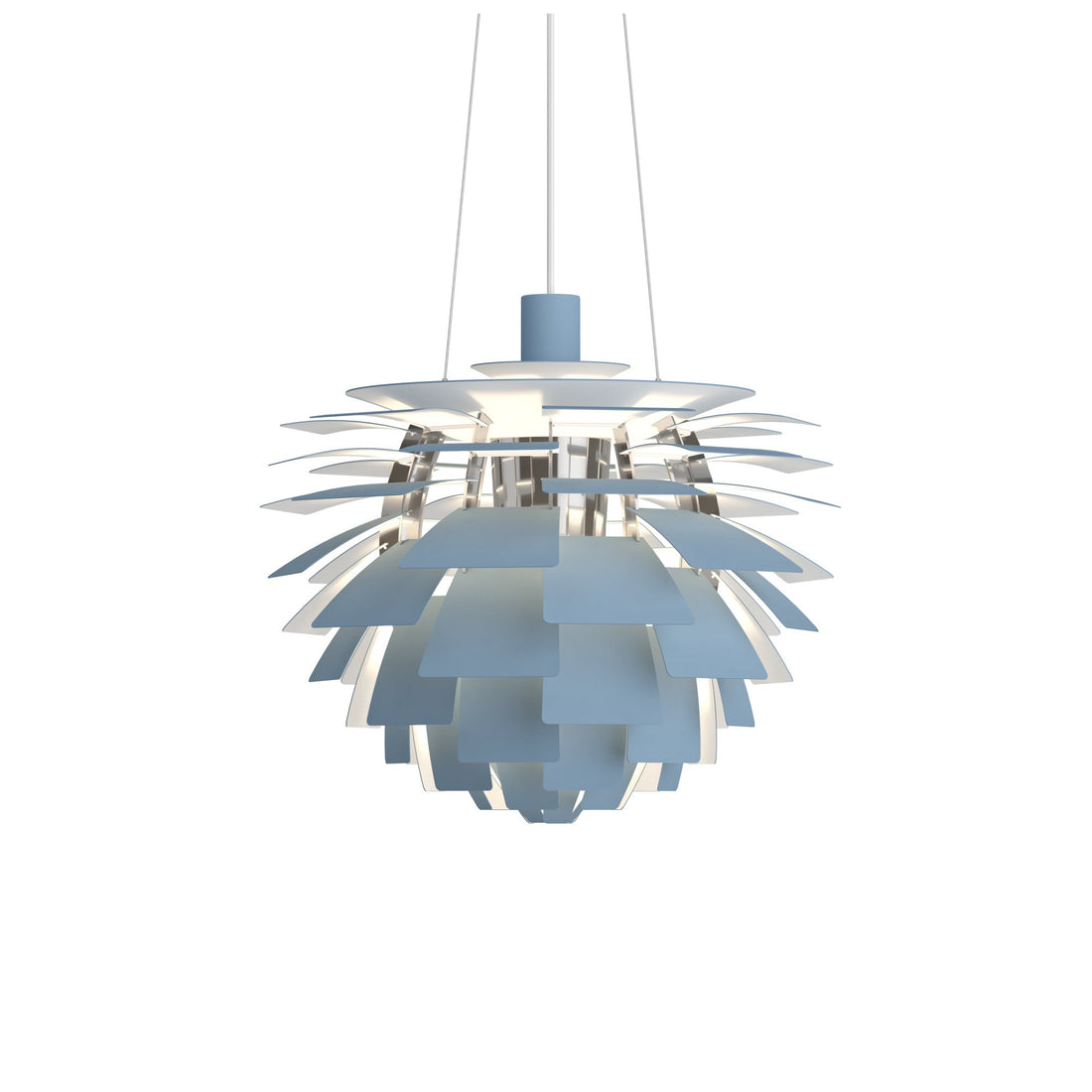Louis Poulsen PH Artichoke Dusty Blue High Lustre Chrome Plated Ø 480