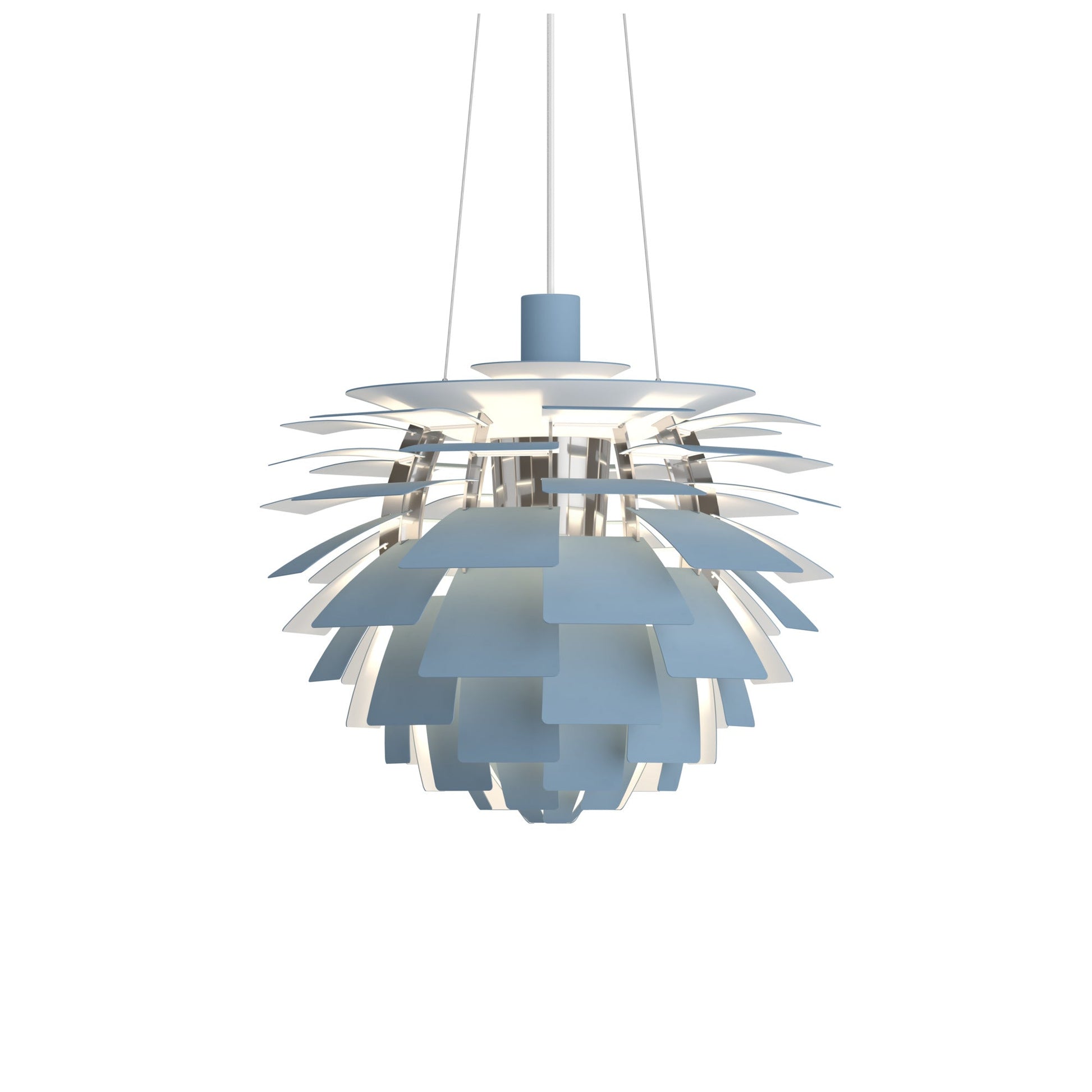 Louis Poulsen PH Artichoke Dusty Blue High Lustre Chrome Plated Ø 480