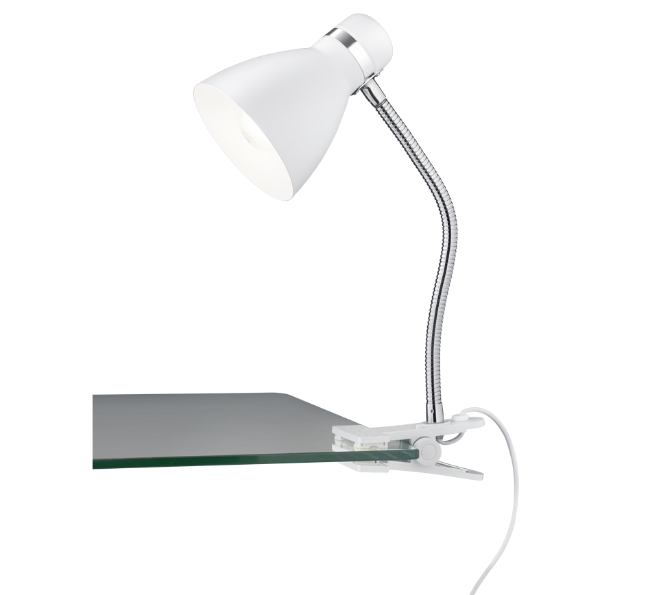 HARVEY | Clamping lamp | White mat | Metal