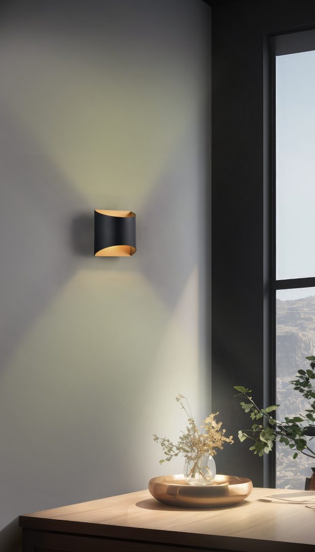 SAMDEL | Wall lamp | Schwarz-Gold | Metal