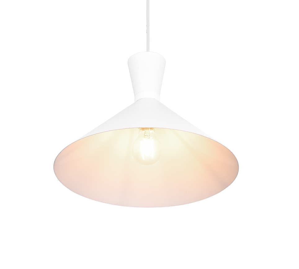 ENZO | Pendant | White mat | Metal