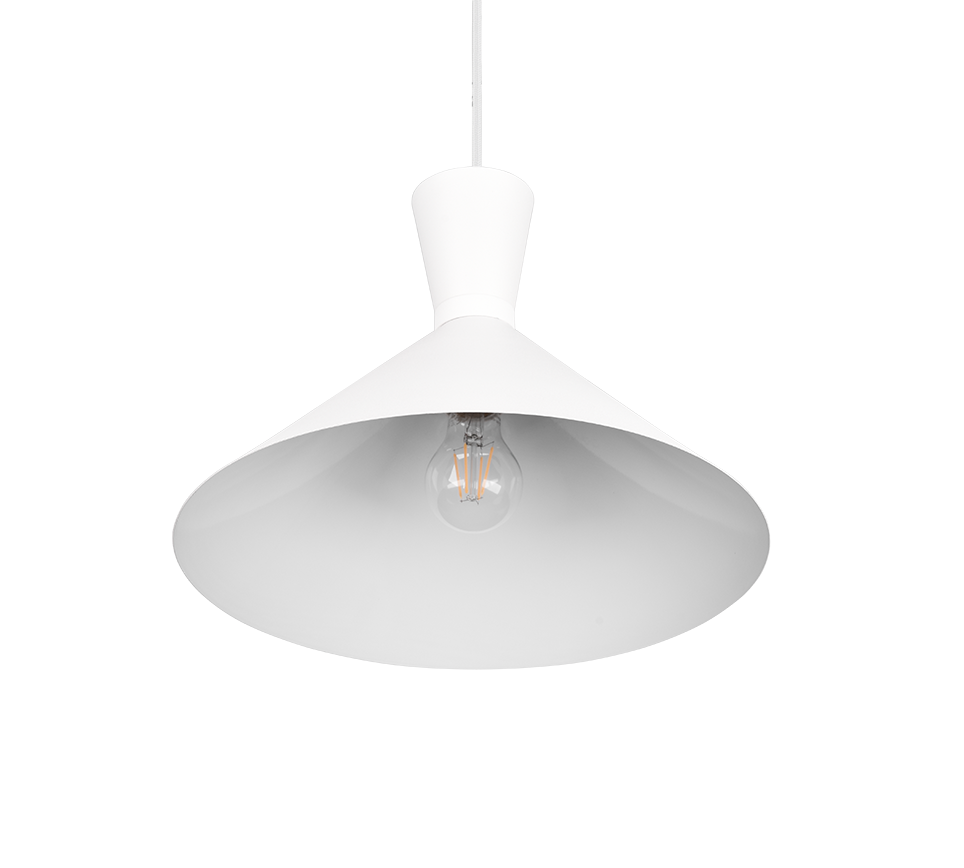 ENZO | Pendant | White mat | Metal