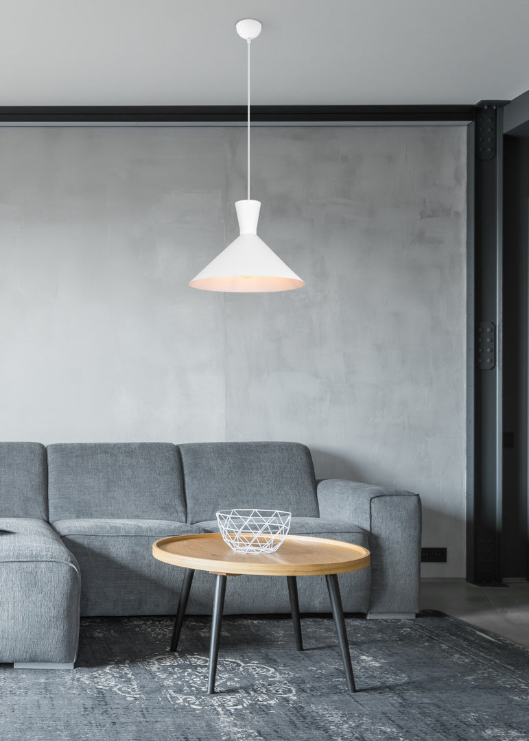 ENZO | Pendant | White mat | Metal