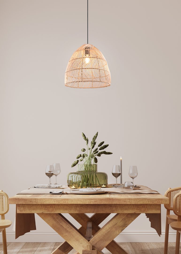 RIKE | Pendant | Natural finish | Rattan meshwork