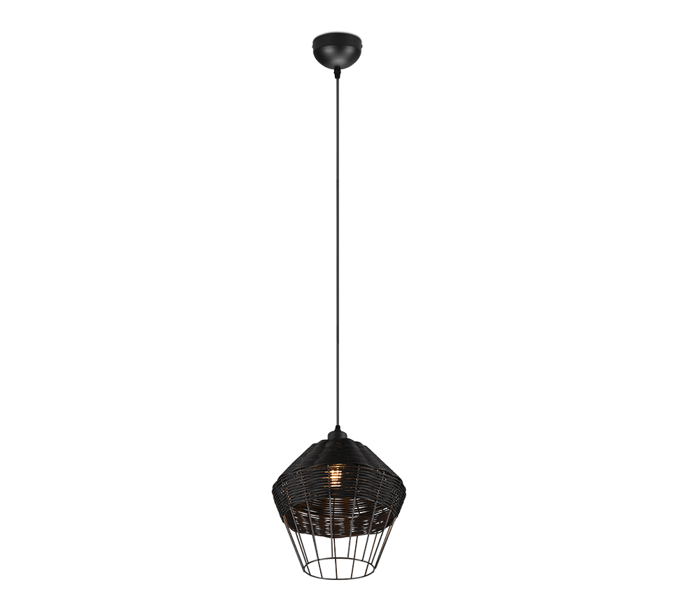 BORKA | Pendant | Black | Rattan meshwork