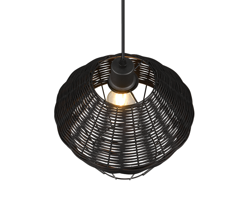 BORKA | Pendant | Black | Rattan meshwork
