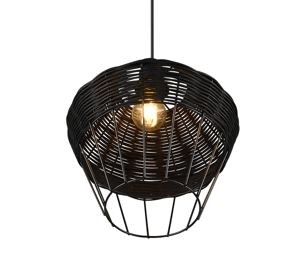 BORKA | Pendant | Black | Rattan meshwork