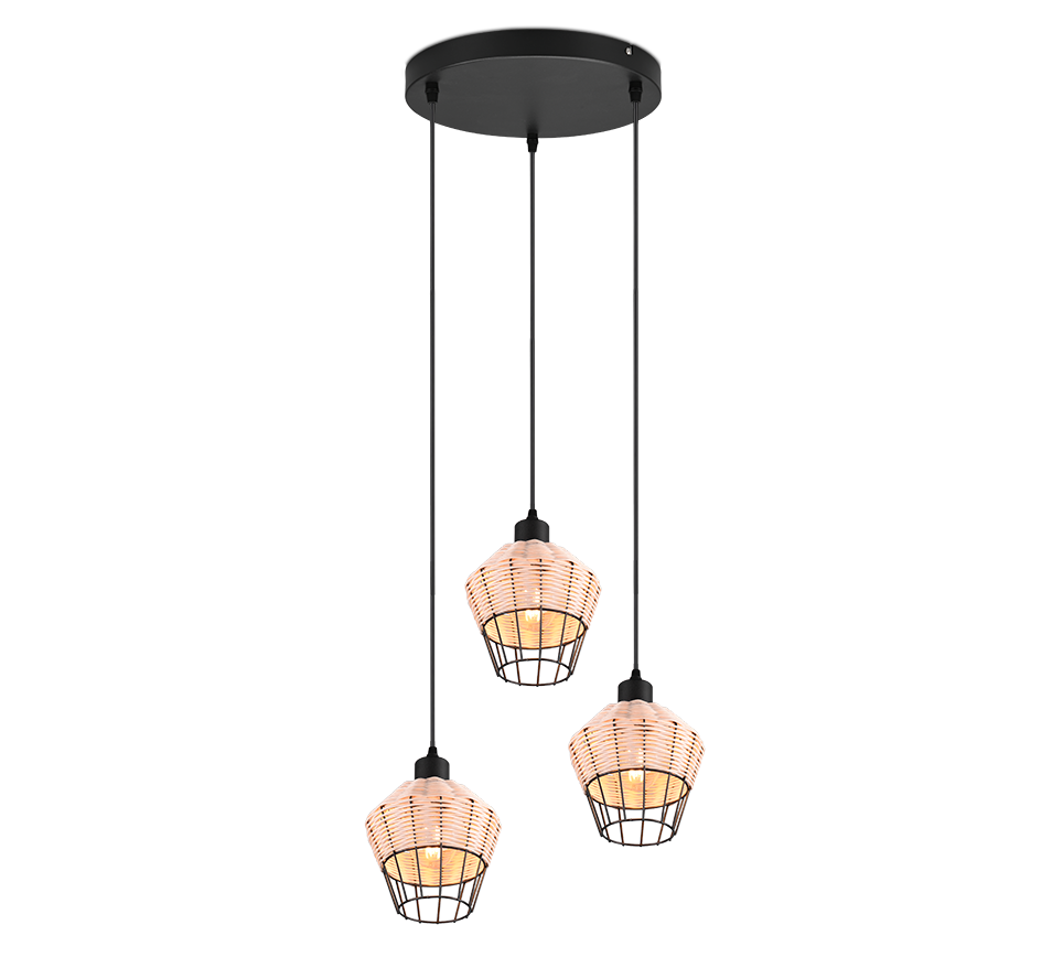 BORKA | Pendant | Natural finish | Rattan meshwork