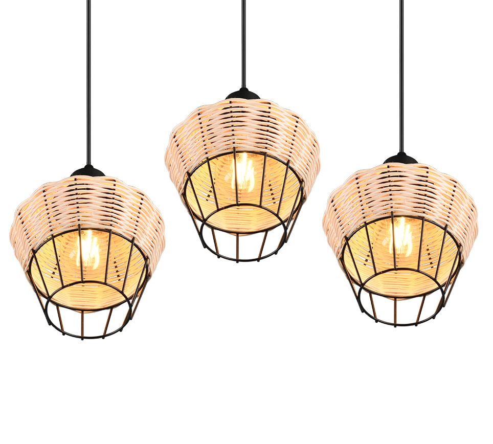 BORKA | Pendant | Natural finish | Rattan meshwork