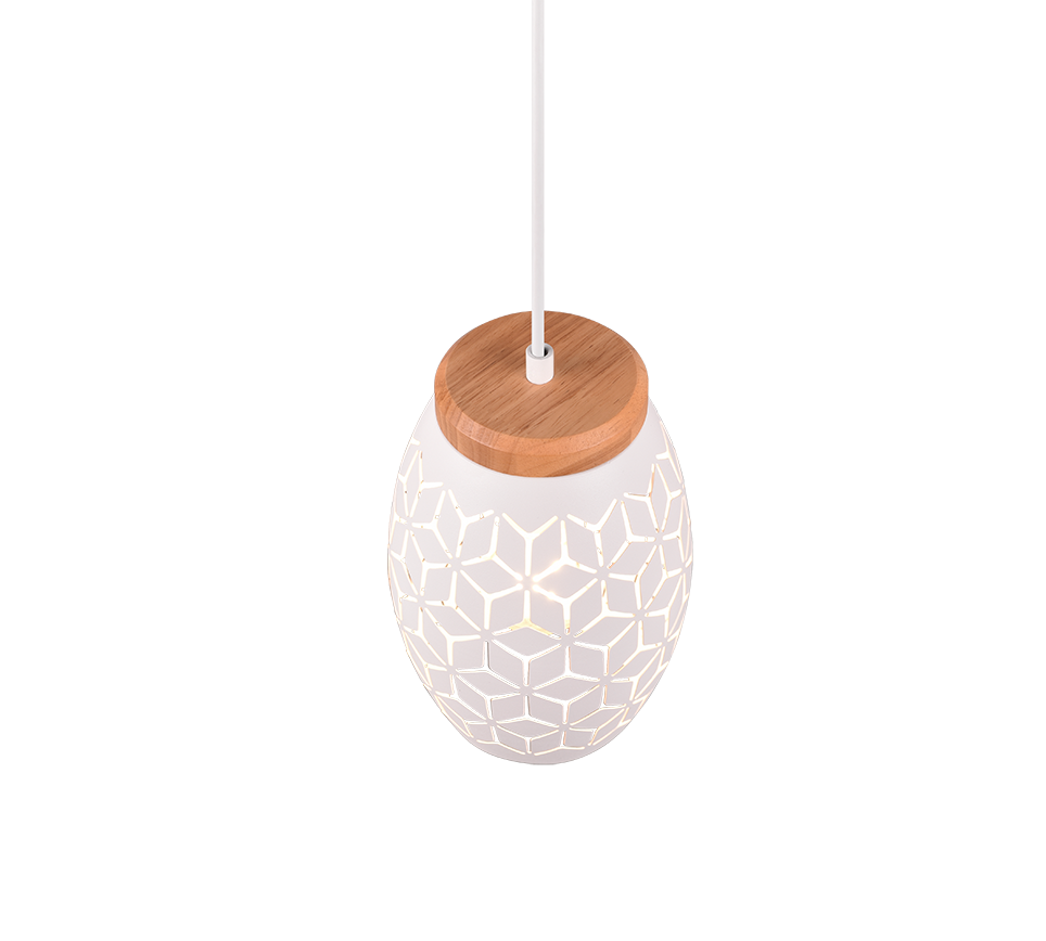 BIDAR | Pendant | White mat | Metal