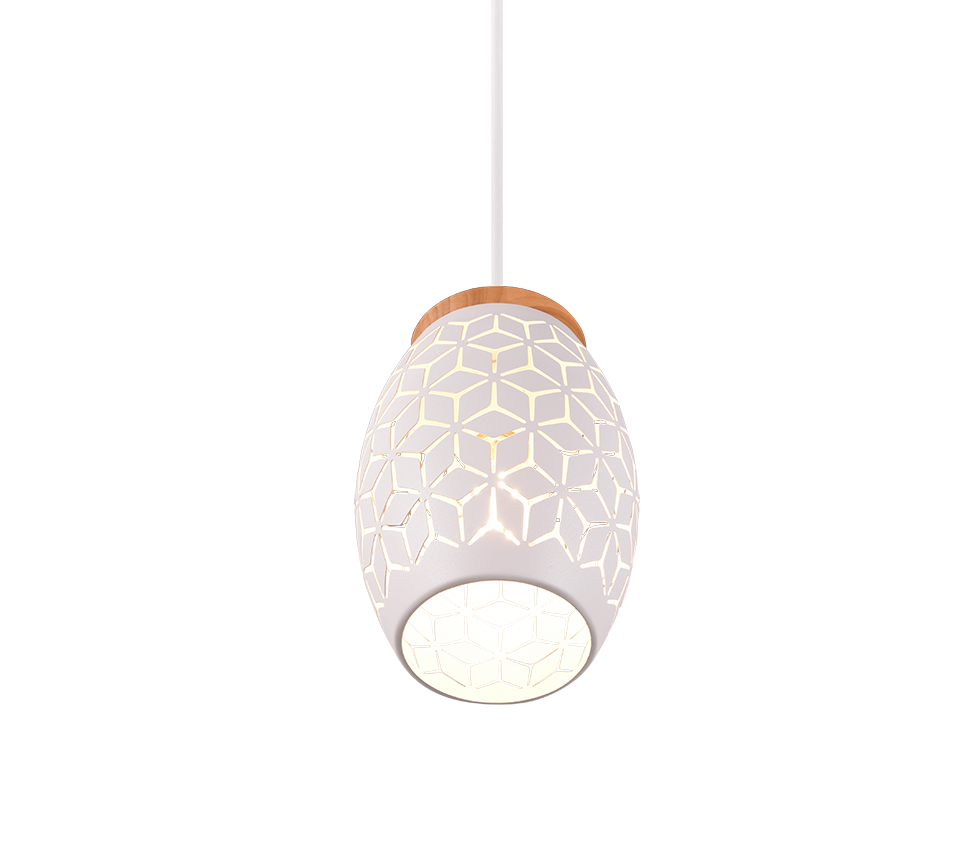 BIDAR | Pendant | White mat | Metal