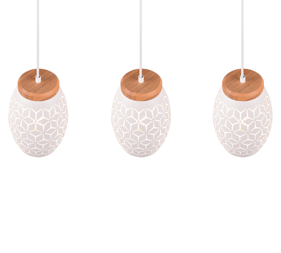 BIDAR | Pendant | White mat | Metal