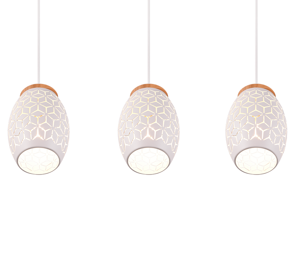 BIDAR | Pendant | White mat | Metal