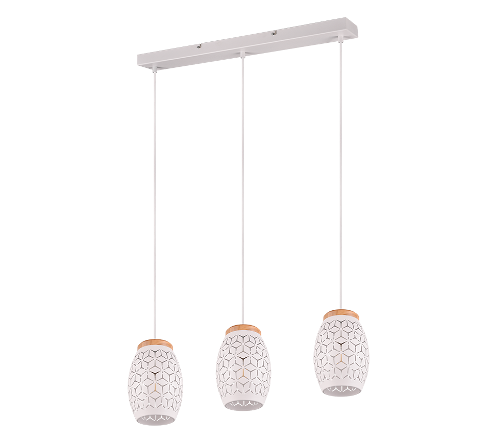 BIDAR | Pendant | White mat | Metal