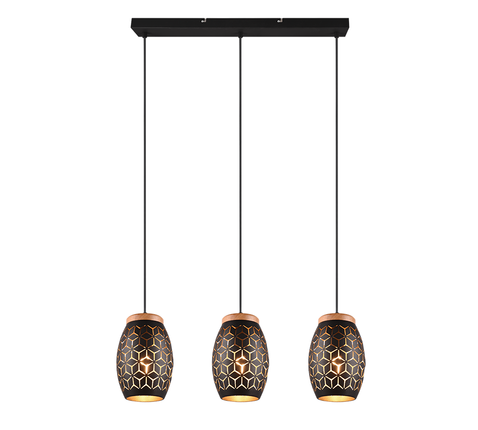 BIDAR | Pendant | Schwarz-Gold | Metal