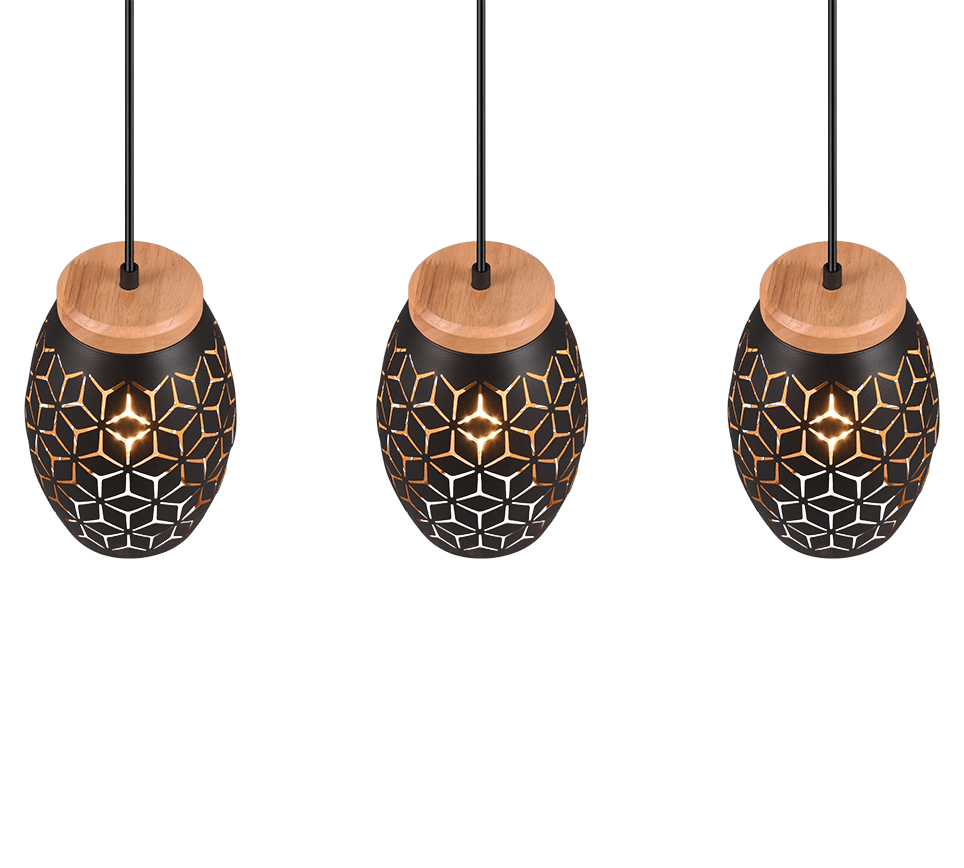 BIDAR | Pendant | Schwarz-Gold | Metal