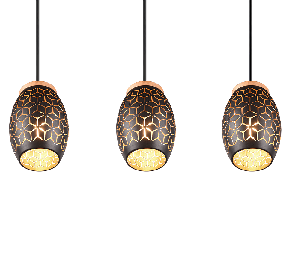 BIDAR | Pendant | Schwarz-Gold | Metal