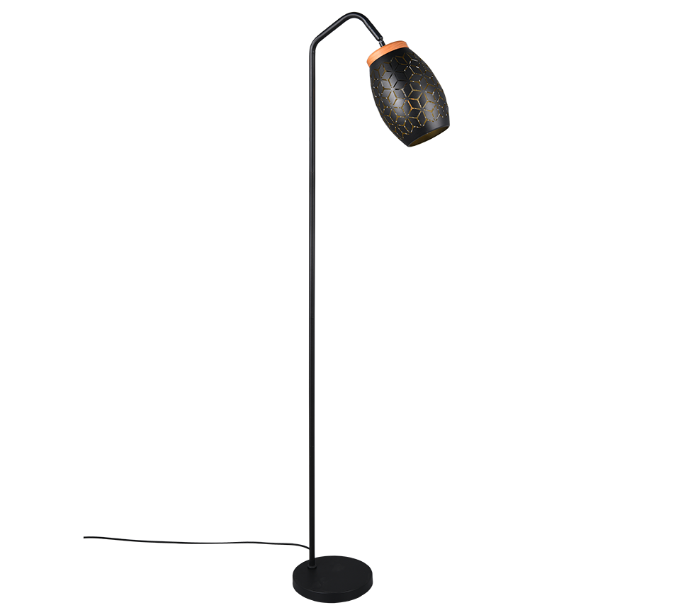 BIDAR | Floor lamp | Schwarz-Gold | Metal