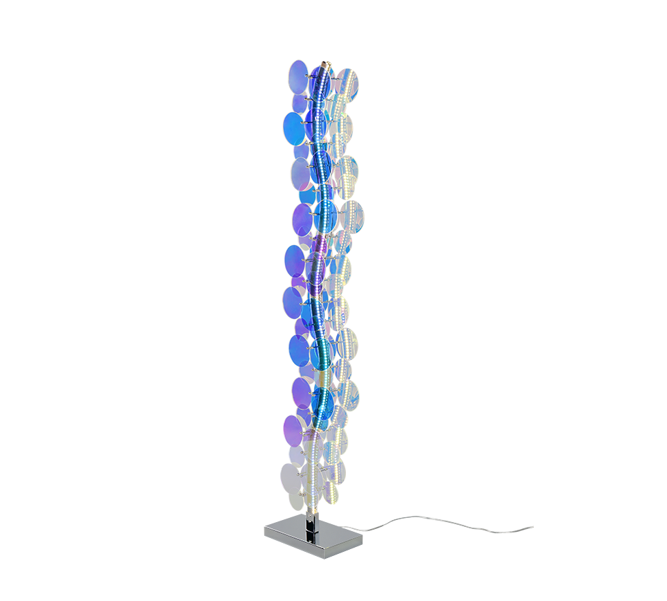 PULSE | Floor lamp | Transparent iridescent | Plastic