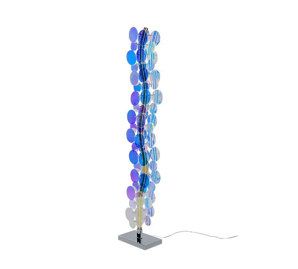 PULSE | Floor lamp | Transparent iridescent | Plastic