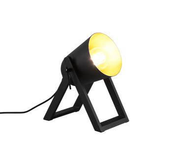 MARC | Table lamp | Schwarz-Gold | Natural wood