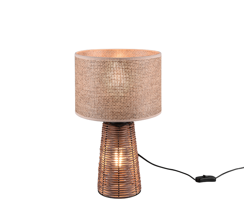 STRAW | Table lamp | Brown | Strohgeflecht