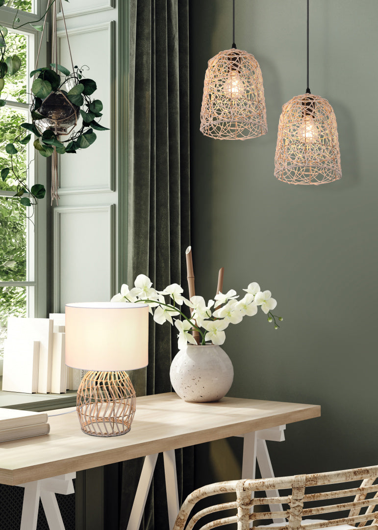RIKE | Table lamp | Natural finish | Rattan meshwork