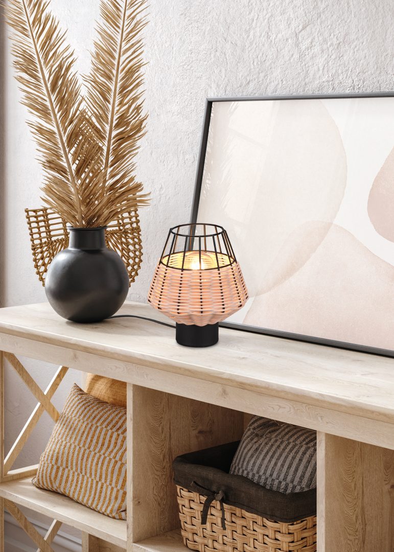 BORKA | Table lamp | Natural finish | Rattan meshwork