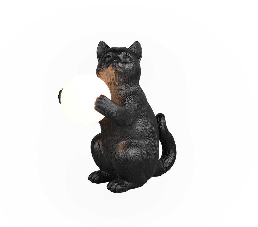 GATIO | Table lamp | Black | Polyresin
