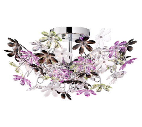 FLOWER | Ceiling lamp | Chrome | Metal