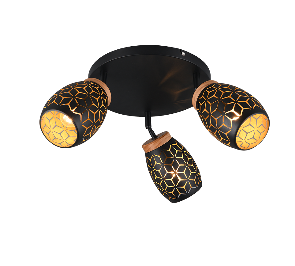 BIDAR | Ceiling lamp | Schwarz-Gold | Metal