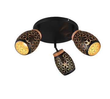 BIDAR | Ceiling lamp | Schwarz-Gold | Metal