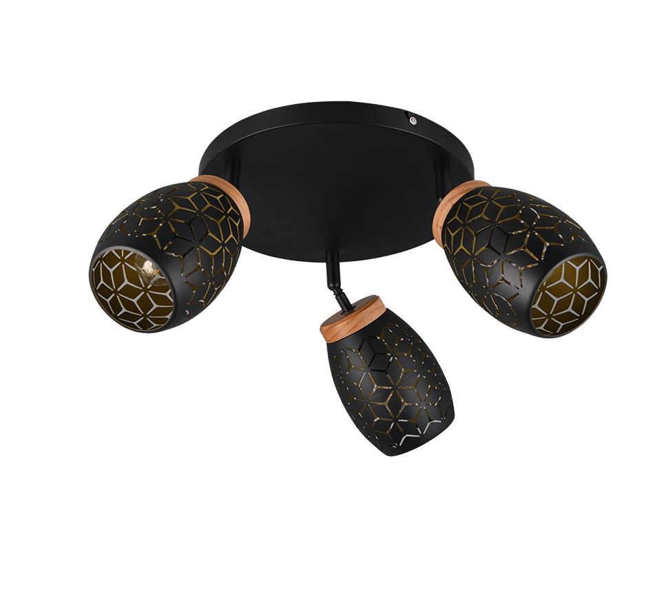 BIDAR | Ceiling lamp | Schwarz-Gold | Metal