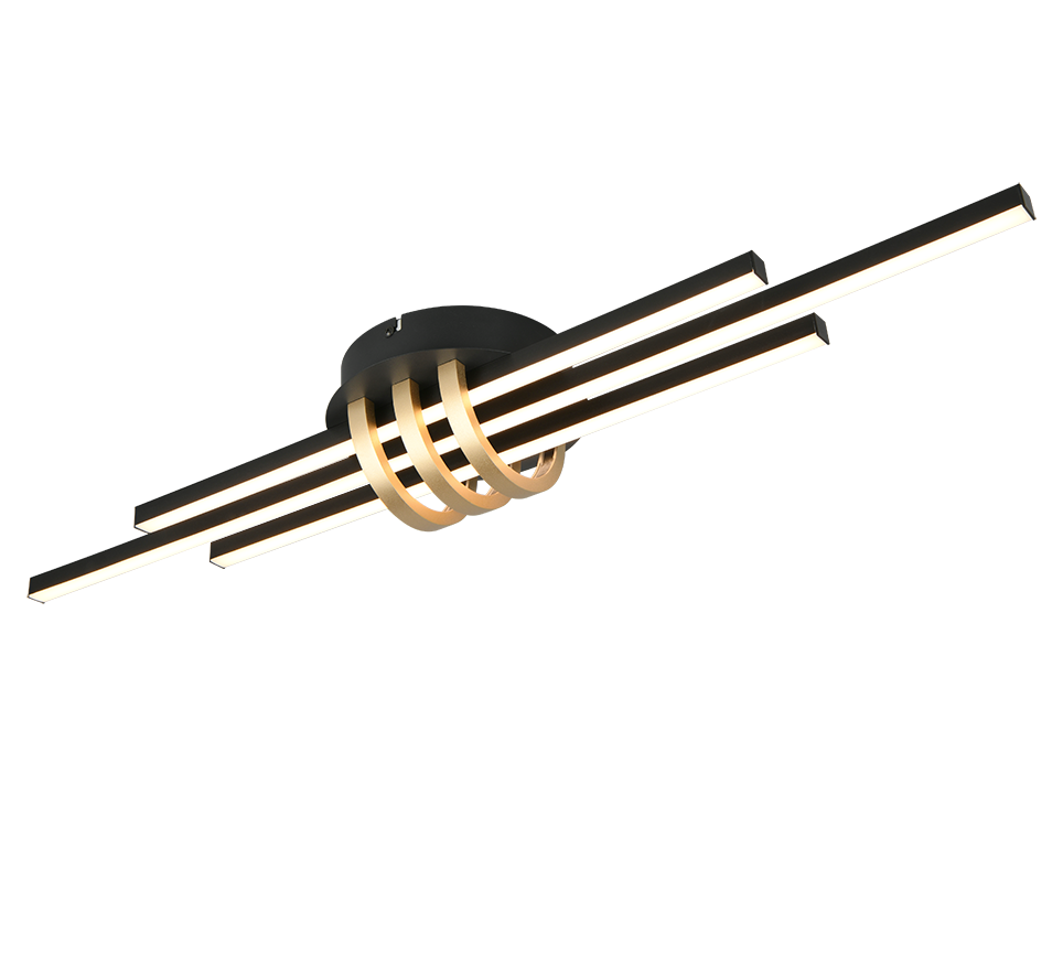 CINTO | Ceiling lamp | Schwarz-Gold | Metal