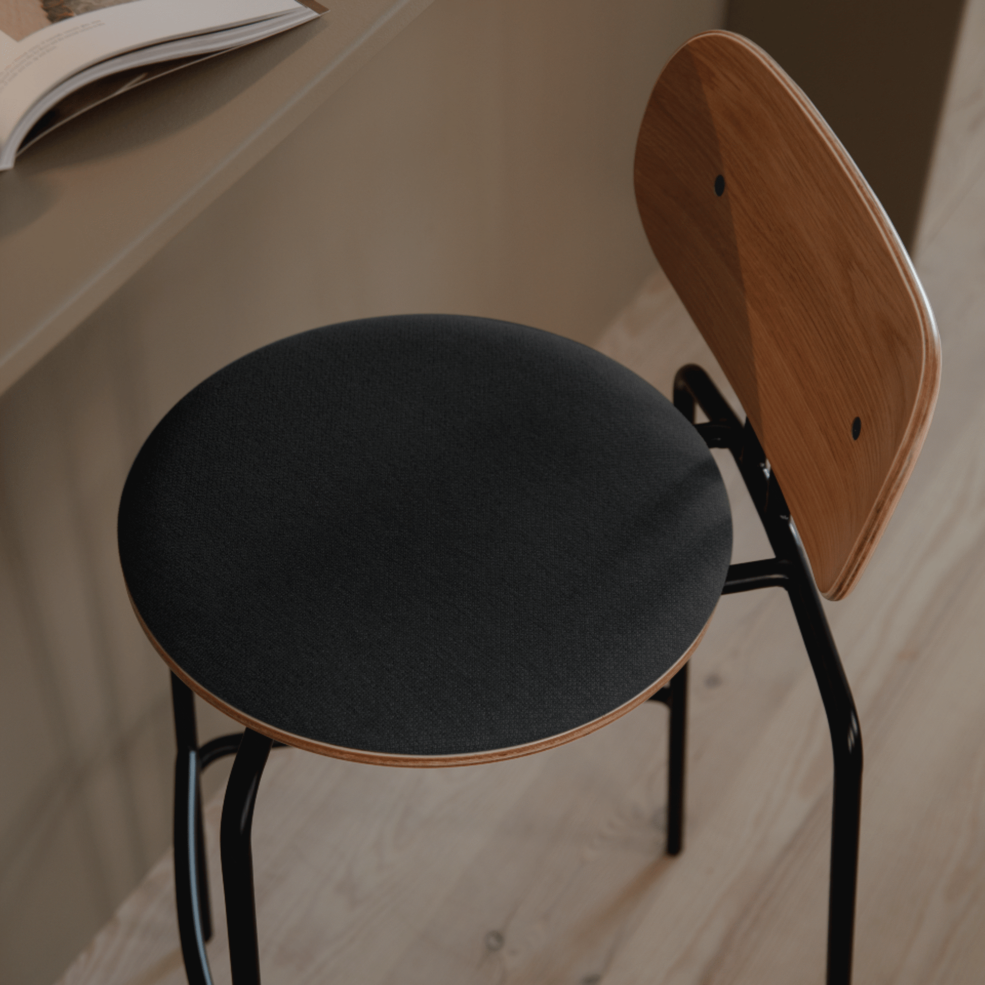 UMAGE Lifestyle Curious Barstool Oak Black Shadow 1.png