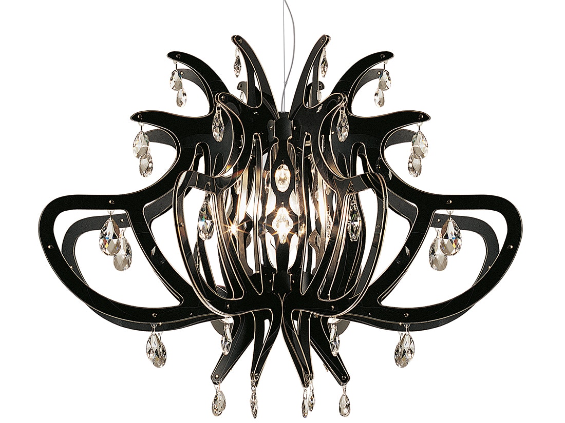 SLAMP Medusa Suspension in Black on a white background
