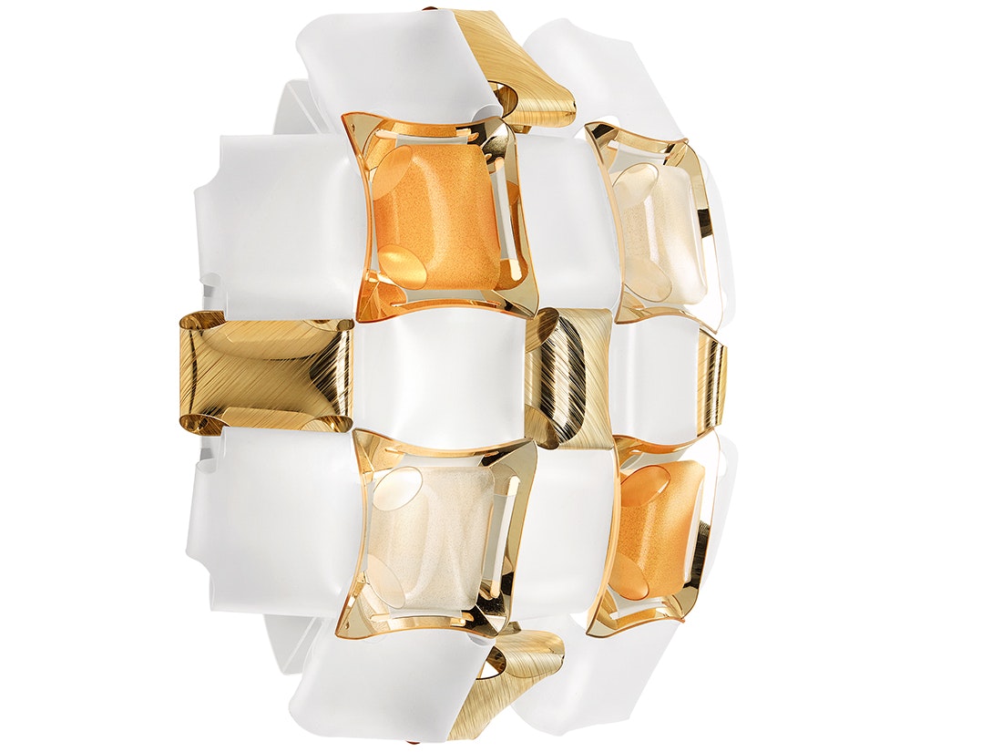 SLAMP Mida Applique in Amber on a white background